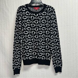 guess los angeles / black and white G patterned sweater size medium